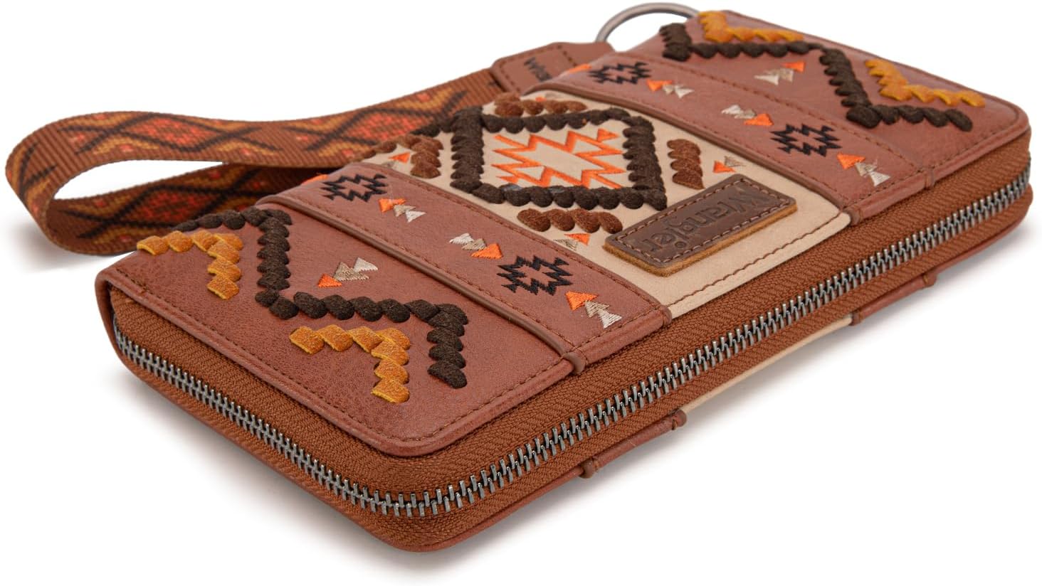 Montana West Wrangler Women's RFID Blocking Wristlet Wallet, Western Style Wrist Strap, Zipper Pocket, Card Holder, Coin Purse. WG2214-W006BR