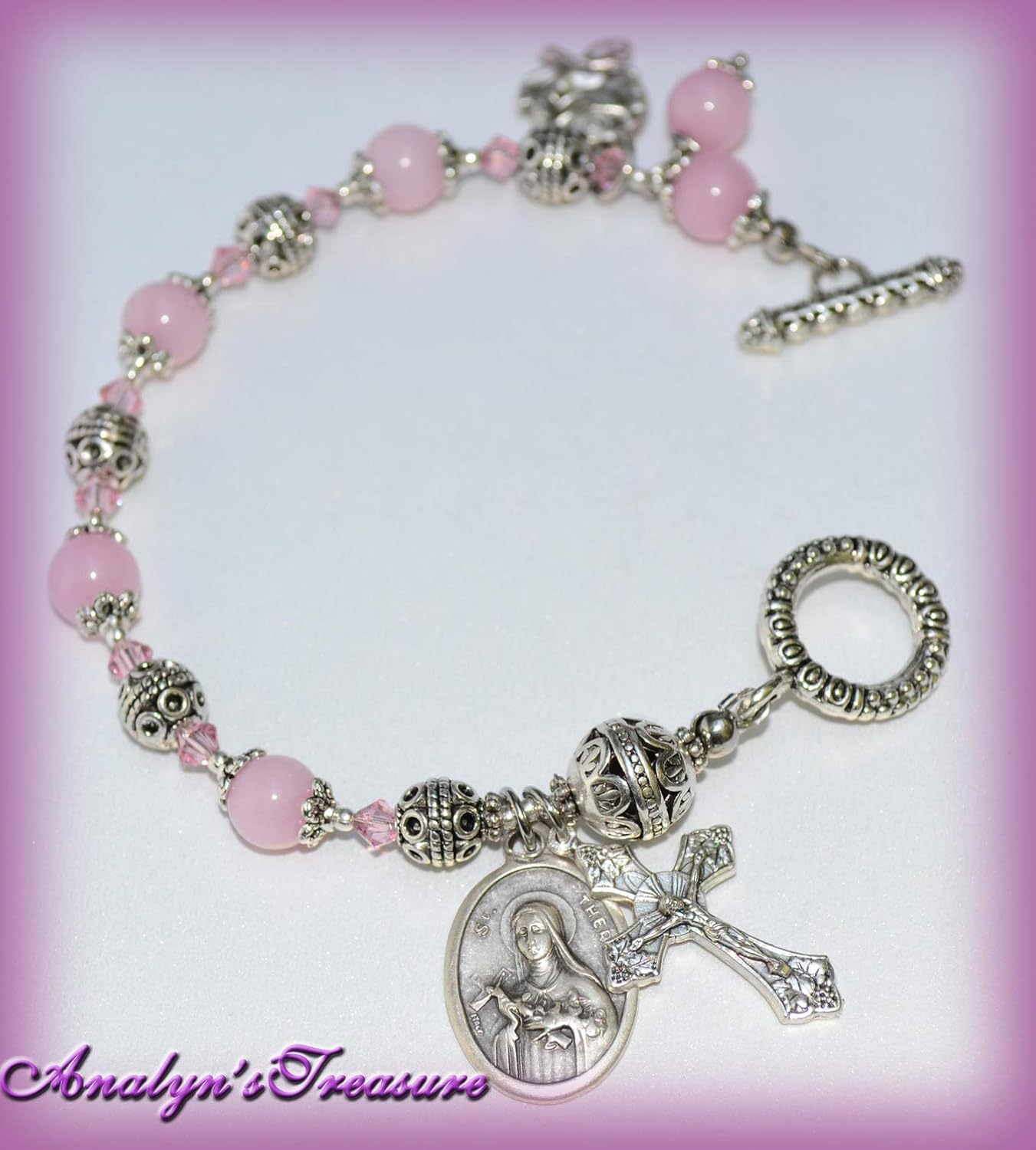 St. Theresa of Lisieux Rosary Bracelet, Little Flower, Gift for Confirmation, Communion, Wedding, Baptism, Birthday, Graduation, Catholic Jewelry