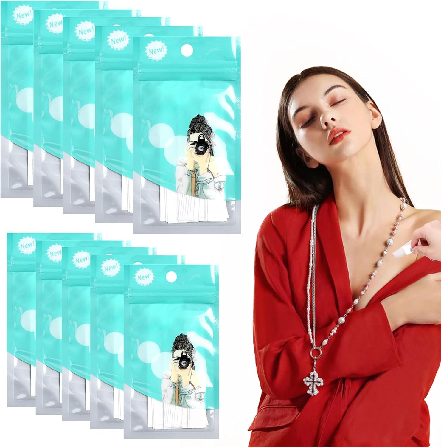 144 Pieces Fashion Tape Double-Sided Tape for Clothing and Skin, Garment Tape, Bra Tape, Clothing Accessory-image-31