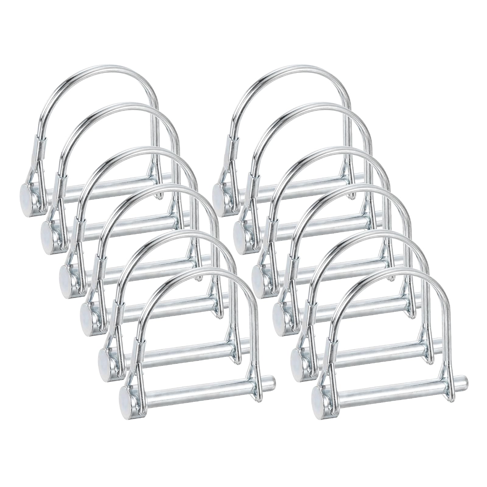 sourcing map M6 x 50mm Shaft Locking Pin - 12pcs Safety Shaft Wire Locking Trailer Coupler Pin, for Farm Trailers Towing Lawn Hitches Garden Tractor Kayak Boat — image 1