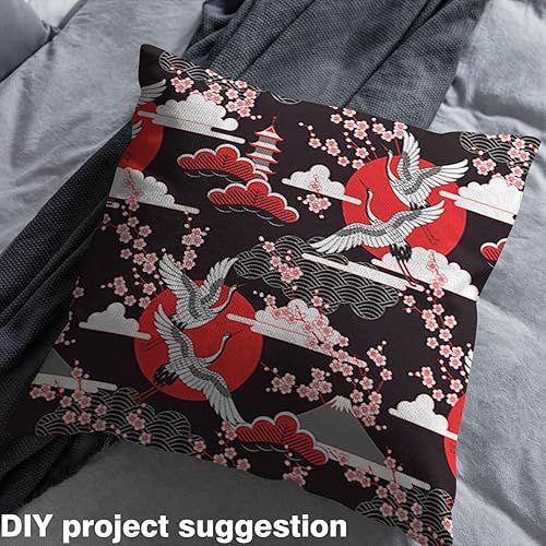 Vista 30 de The Yard, tela decorativa Kawaii para tapicería y proyectos de bricolaje en el hogar, diseño de panda rojo, hojas de animales salvajes, tela