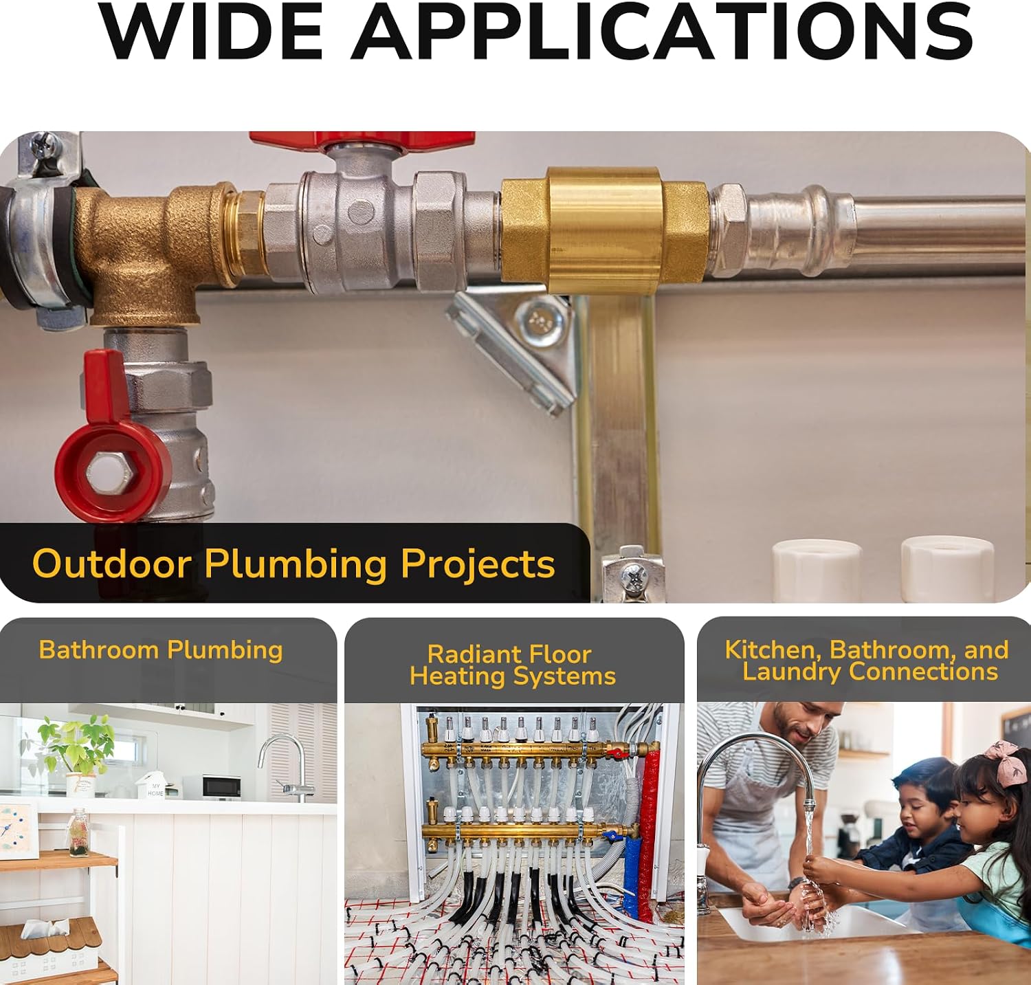 25 Pack Pex Fittings, 1/2" Pex 90 Degree Elbow, Heavy-Duty Brass Crimp Fittings for PEX Pipes with Leak-Resistant Construction, NSF & UPC Certified