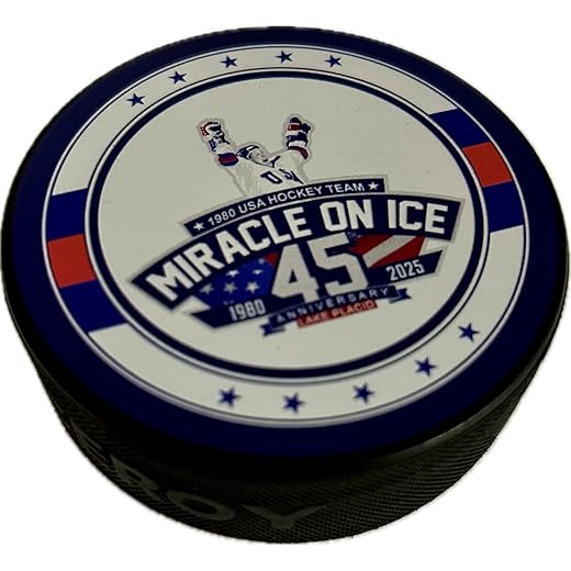 U.S. United States 45th Anniversary (1980-2025) Hockey Puck - Collectible Memorabilia, Makes a Great Gift