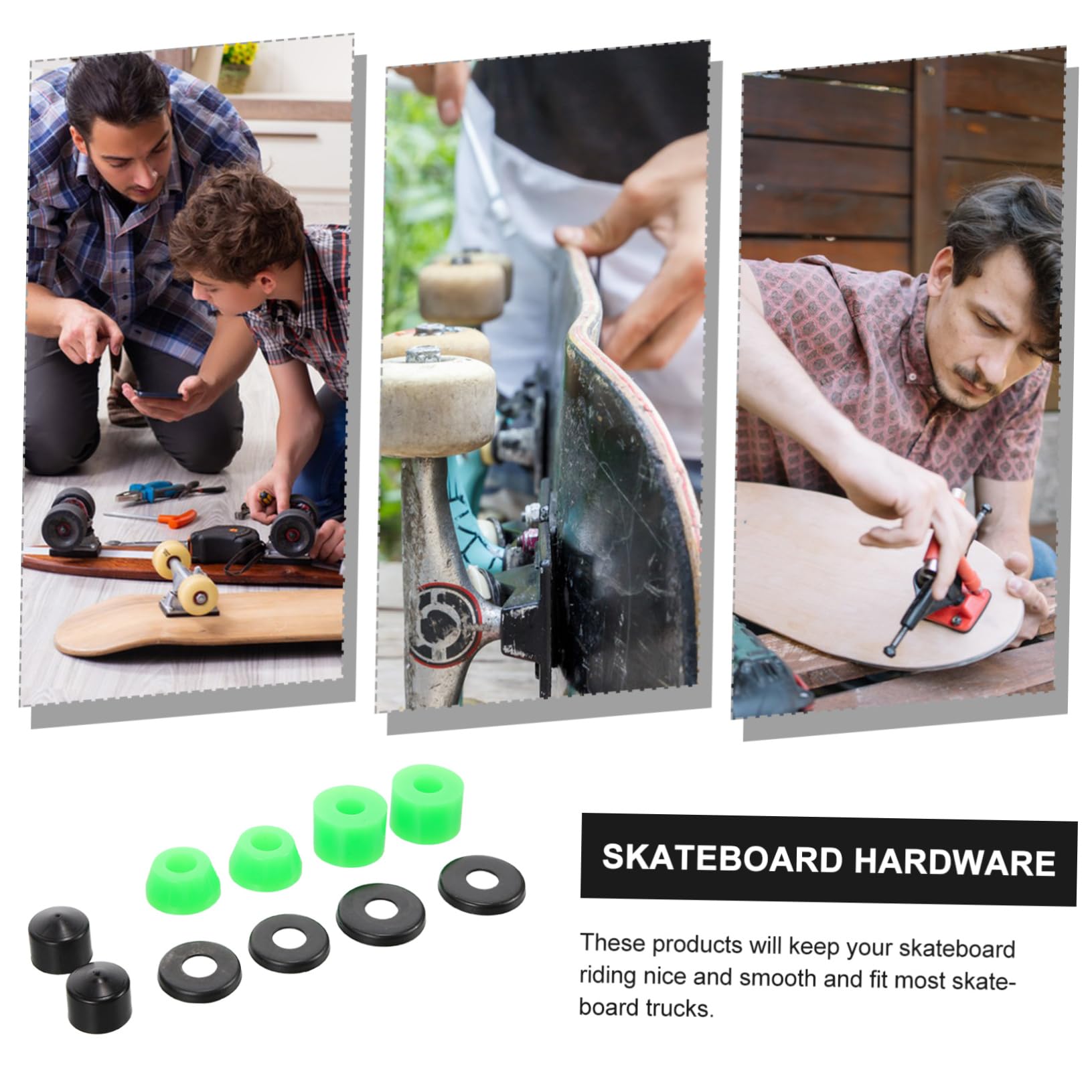 BRIGHTFUFU 1 Set Durable PU Skateboard Bushings Shockproof Pads for Trucks Easy Installation Skateboard Cup Washers for Skateboarding Enthusiasts