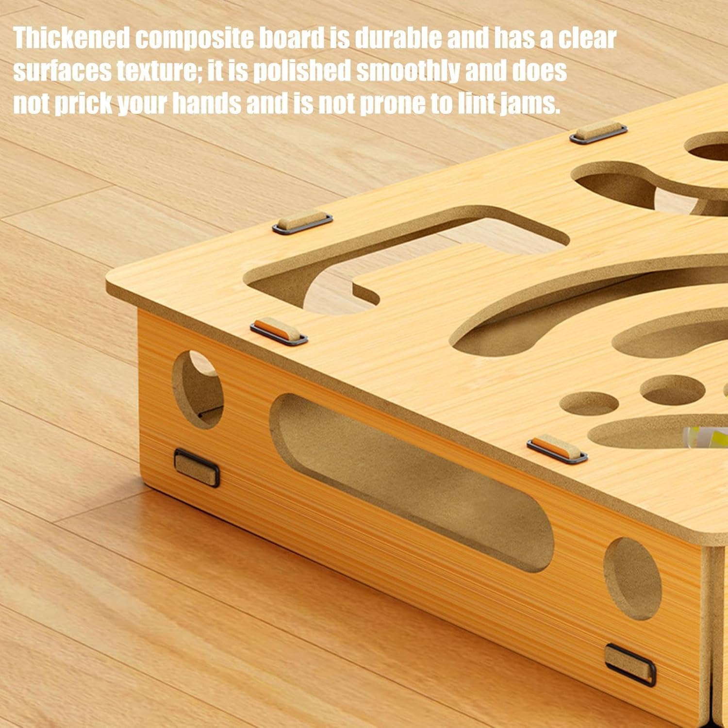 Cat Nail File Toy, Interactive Enrichment Puzzle with 4 Bell Balls, Scratch Play Toy for Dog, Kitten, Puppy, Rabbit, Indoor Pet House Entertainment