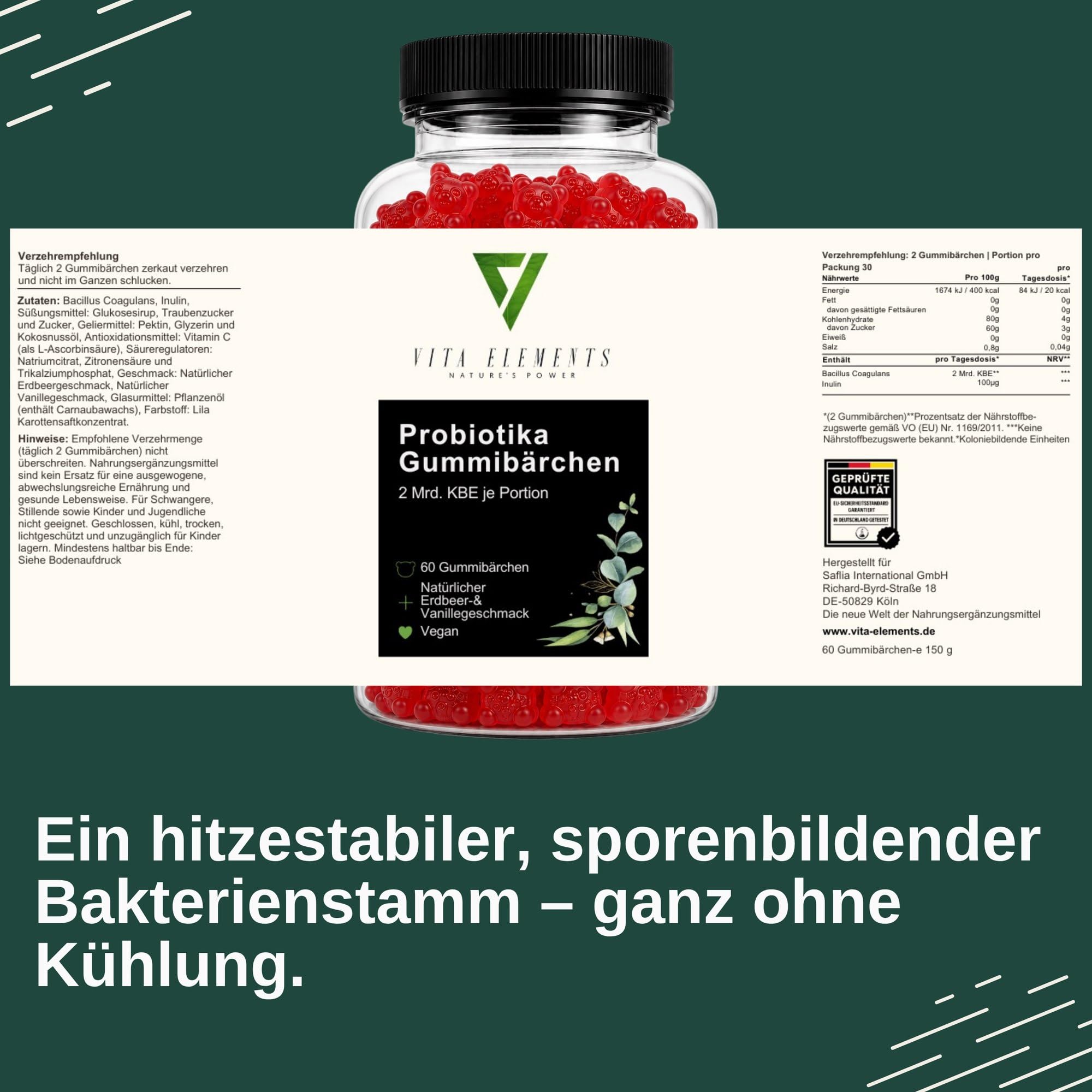 Vita Elements Gummies probiotiques - 60 gummies - Lot de 3