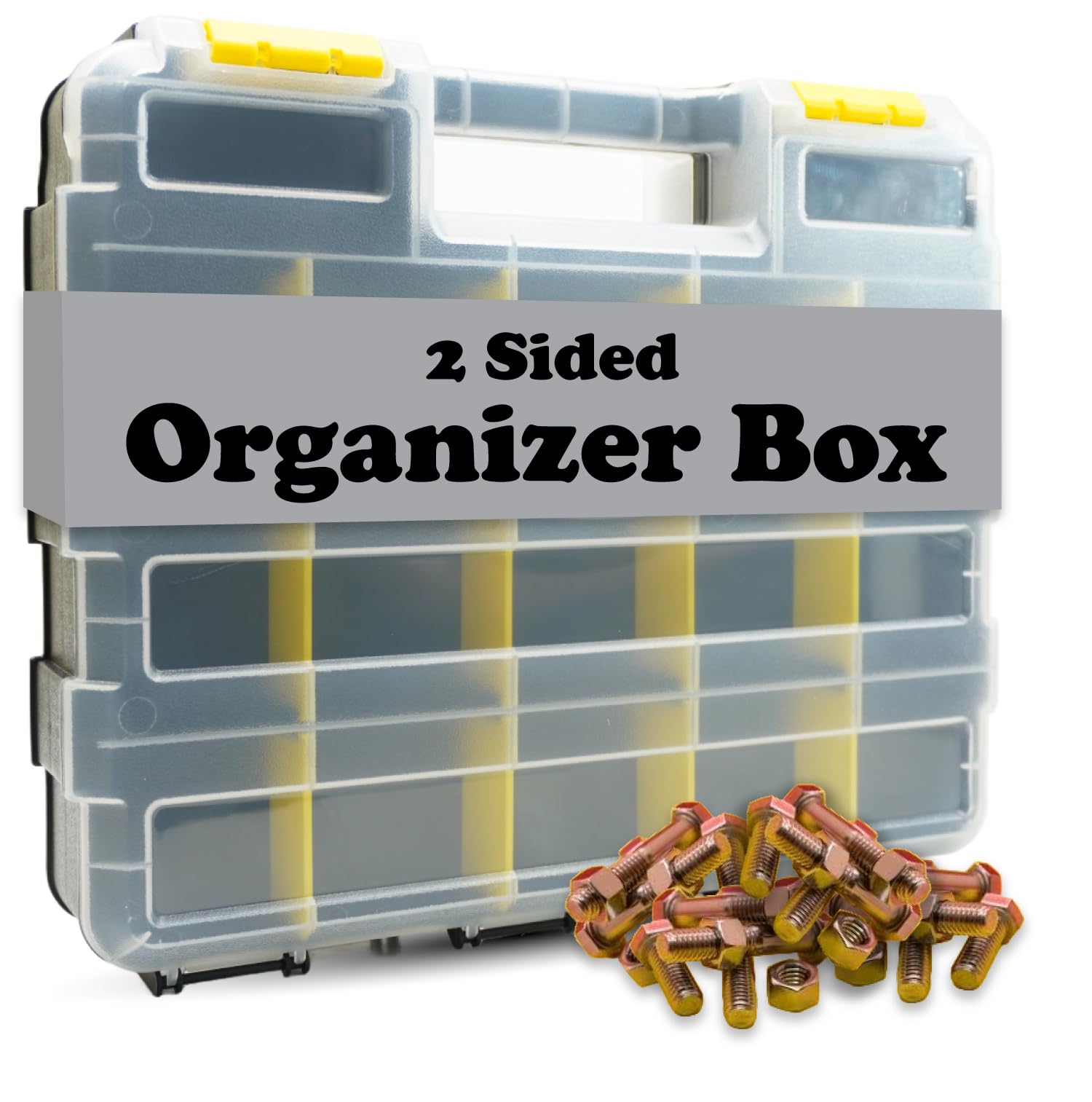 BORED? PARACORD! Two Sided Hobby Storage Plastic Tool Case Hardware Organizer - Screws, Nuts, Bolts, Gear Holder for Hobbies and Workshop, removable
