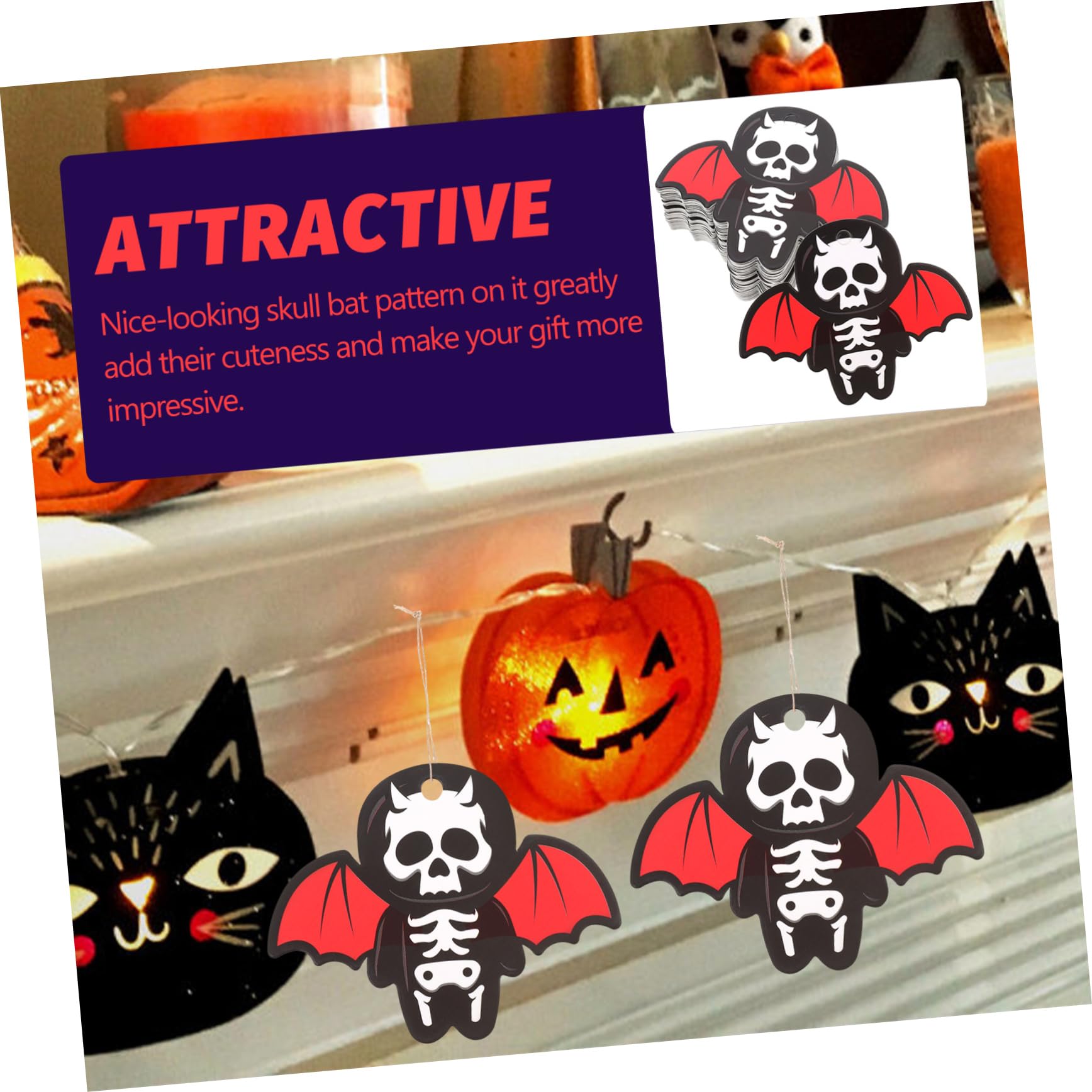 PRETYZOOM 500 Stück Fledermaus Anhänger Zum Aufhängen Halloween Ausschnitt Süßes Oder Saures Tag Halloween Anhänger Hängende Verzierung