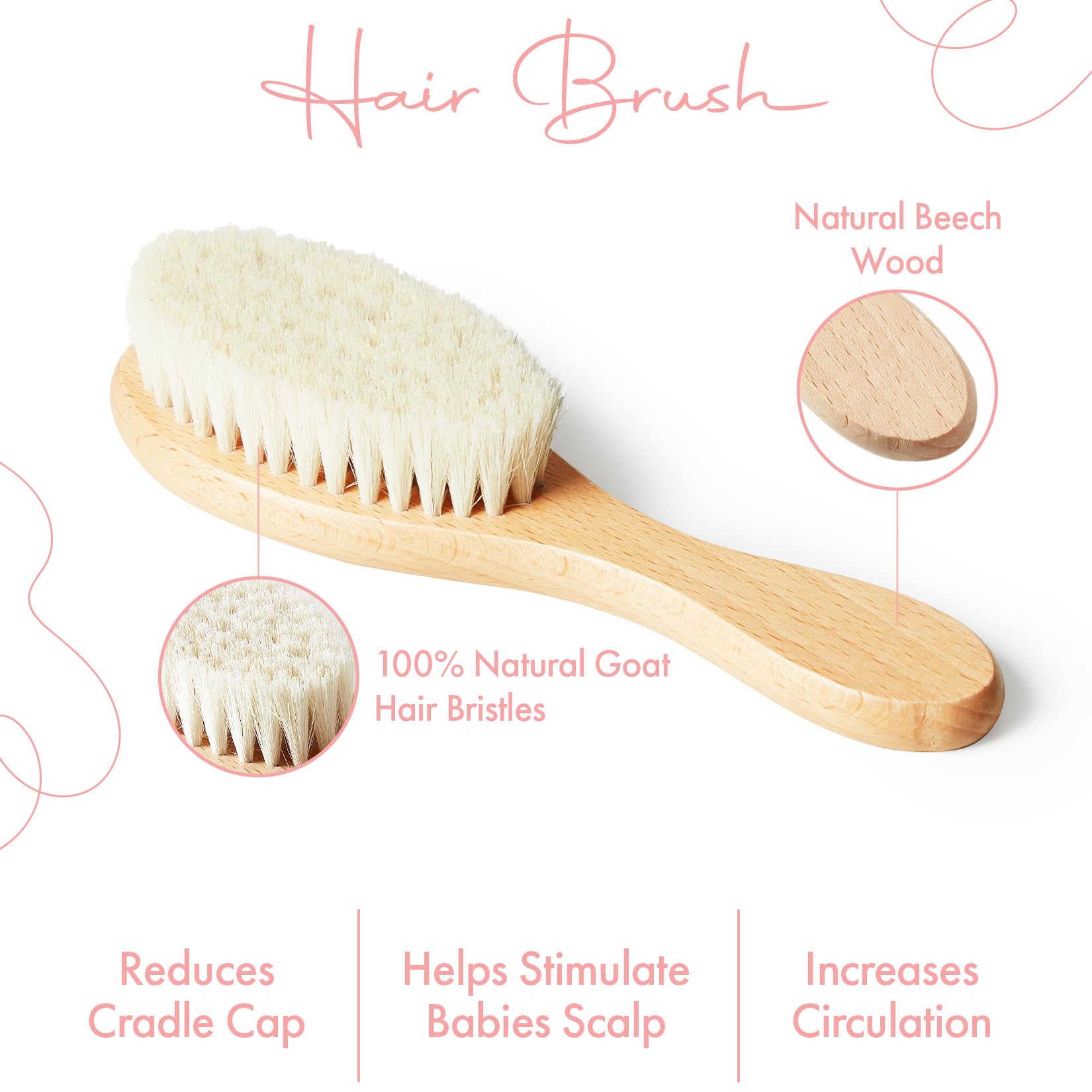 MYZI Baby Haarbürsten Set - Weiche Baby Pinsel Set für Neugeborene, Baby Kamm und Pinsel Set Mädchen und Junge, Kleinkind Haarbürste und Kleinkind Kamm - Baby Geschenkset