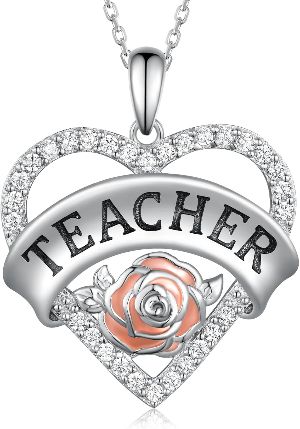 Teacher Necklace 925 Sterling Silver Teacher's Day Gift Teacher Jewelry Teacher's Day Gift for Women