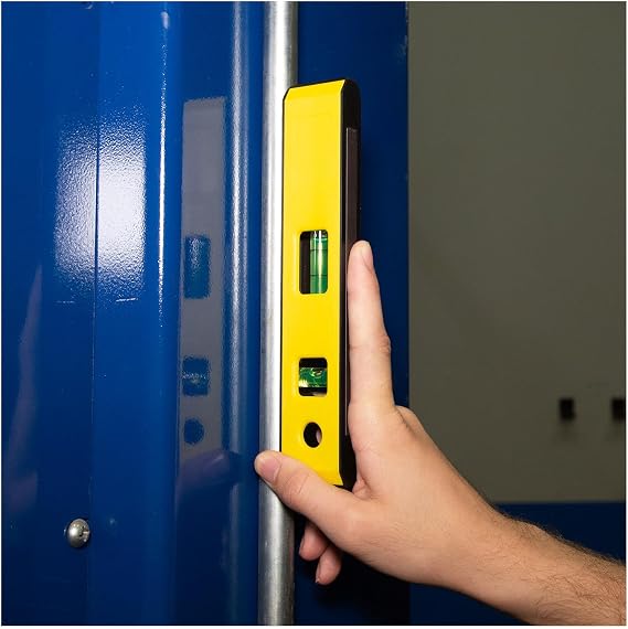 Mayes 10198 8 Magnetic Torpedo Level, Made in USA Magnetic Level for Metal Surface Use, High-Visibility Vials, Lightweight Plastic