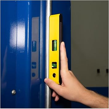 Mayes 10198 8 Magnetic Torpedo Level, Made in USA Magnetic Level for Metal Surface Use, High-Visibility Vials, Lightweight Plastic