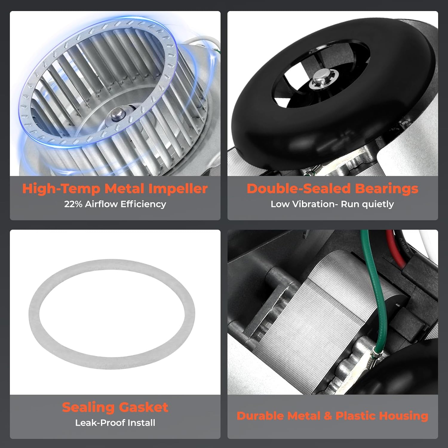 326628-762 Furnace Draft Inducer Motor Compatible with Carrier,Fit for Bryant,Fit for Payne Furnace Blower Venter Motor 115 60Hz;2000-3000RPM #O-EM:99080596 HC21ZE126A