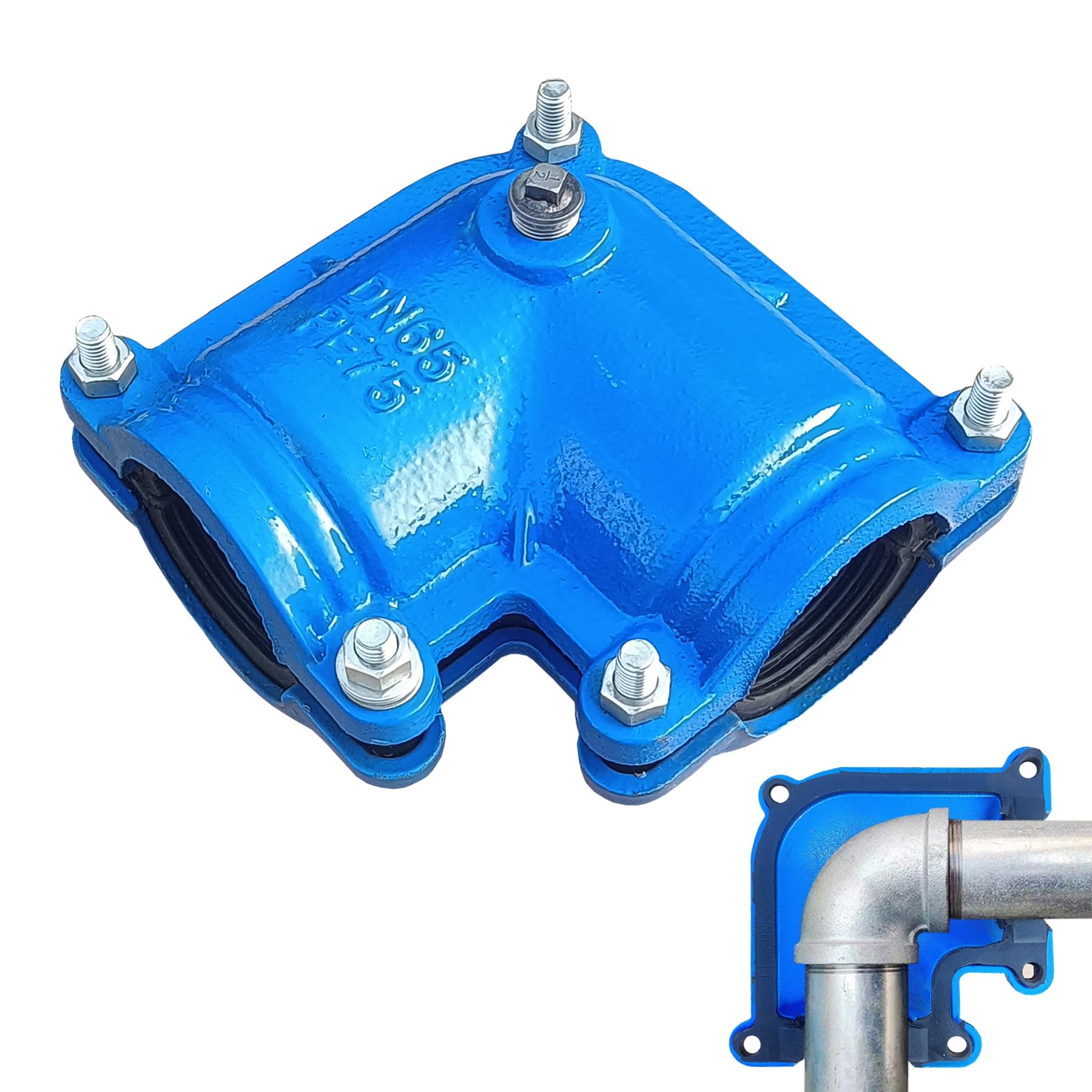 Pipe Repair Clamp For 2-1/2 Inch Pipe Elbow(Outer Diameter of the Pipe is about 3 inch),90 Degree Elbow Leak Sealer,Short Radius,For PPR/PE/Iron Pipes With Threaded/Socket Connection Elbow