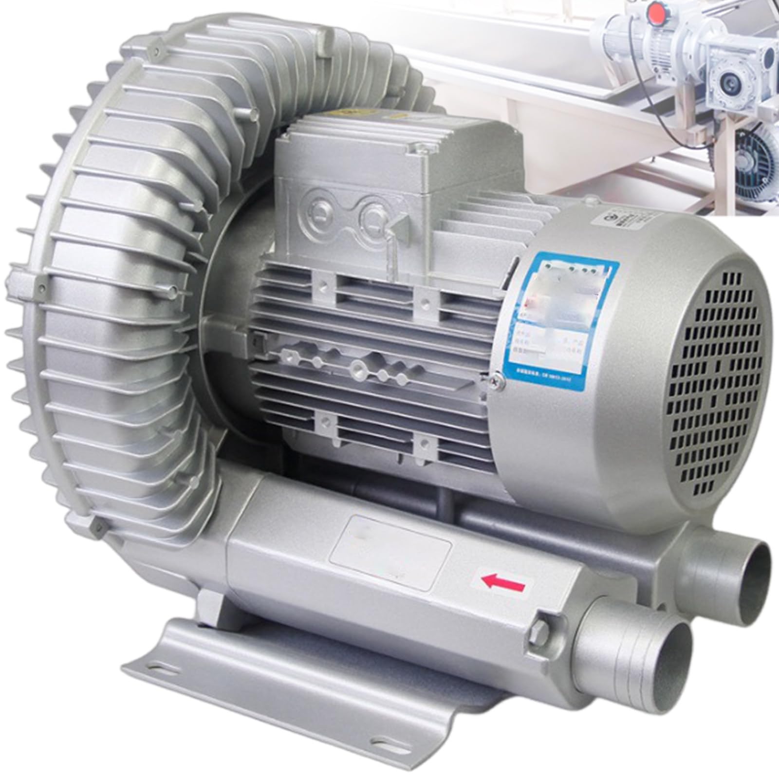 Bomba De Aire Turbina Soplante, Bomba Soplante MonofáSica, Bomba De Agua para Piscina Y Jacuzzi, Soplador De Anillo para Estanque De Peces Threephase370W