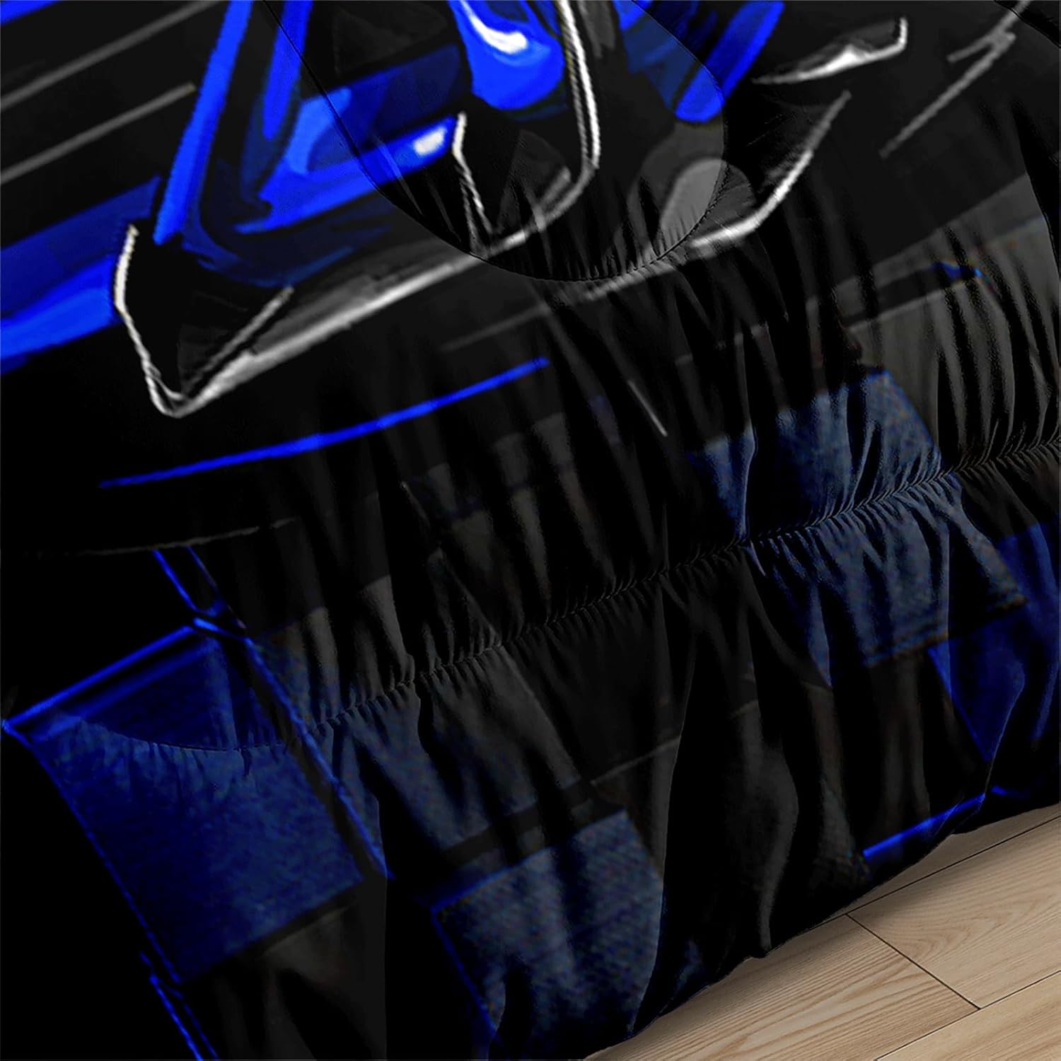 Race Car Full Boy Bedding Set, Blue Sports Car Comforter Set Full Size for Boys, 3 Pcs Cool Full Bedding Set for Boys - Image 7