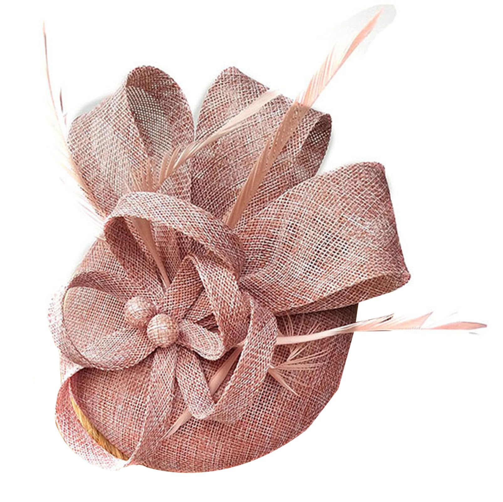 Caistre Women Fascinator Hat Feather Mesh Headpiece Wedding Party Headband or Clip Hair Accessory Race Cocktail Bridal Event