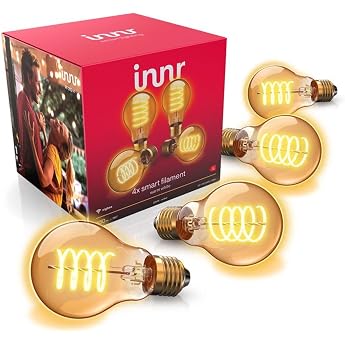 innr Smart Filament Lamp Warm White for Hue* and Zigbee Hubs Pack of 4