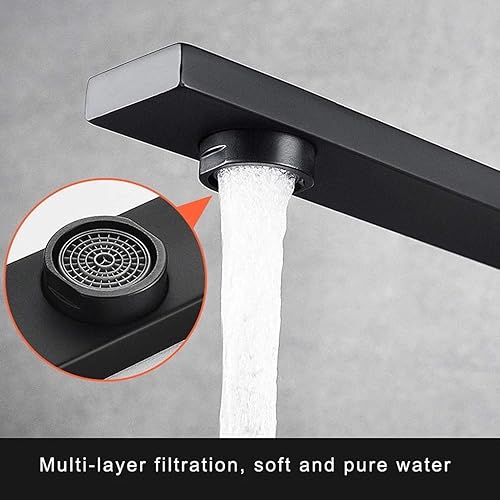 Miniatura 6 de Garosa Grifo de agua para fregadero de arco alto, grifo de barra moderna de 360 grados, giratorio para baño, grifo de lavabo de una sola manija,