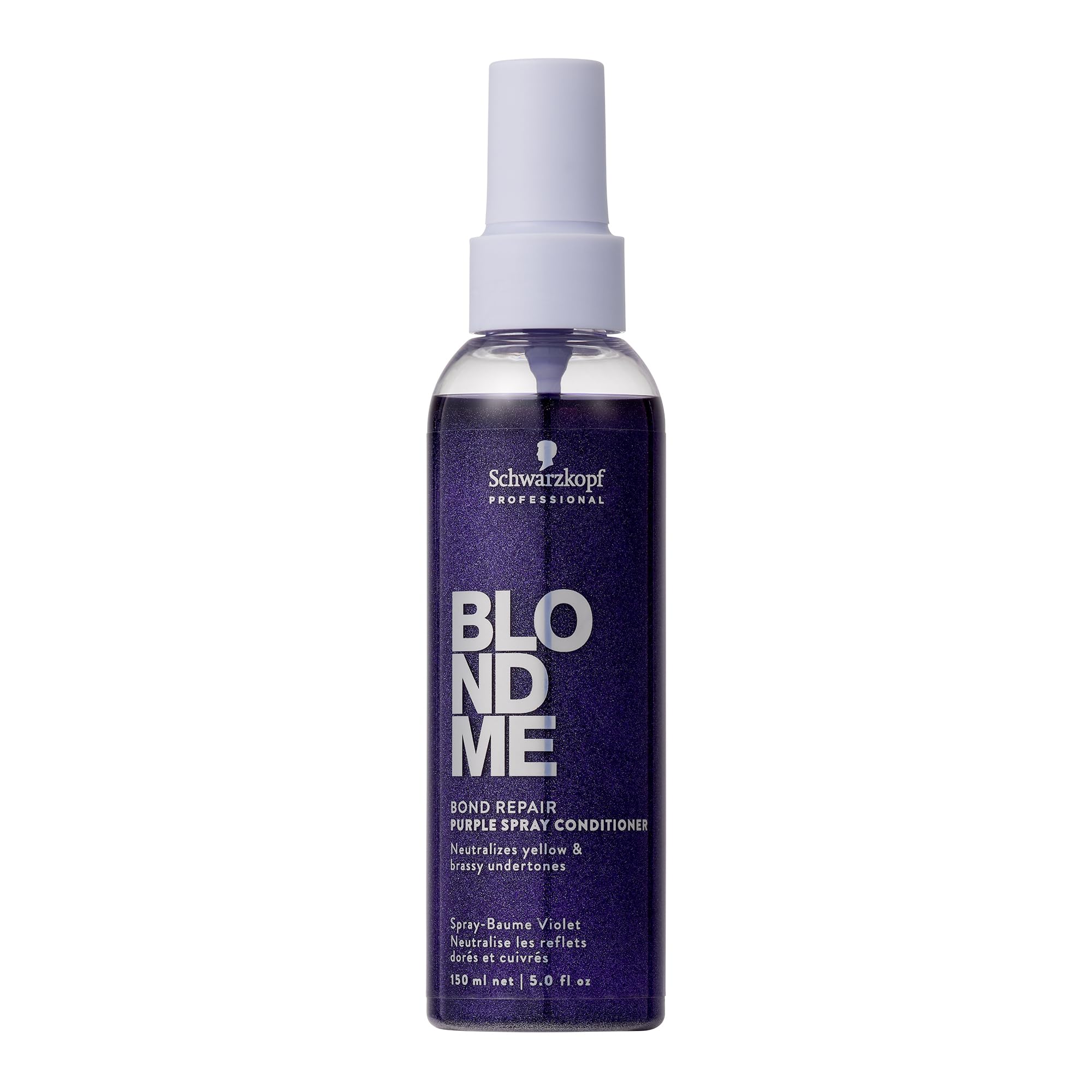 Schwarzkopf Professional BLONDME Bond Repair Purple Spray Conditioner Cool Leave In Neutralisierendes Spray Gegen Gelbtöne Für Gefärbtes Aufgehelltes Blondiertes Haar Entwirrend Und Pflegend 150 ml