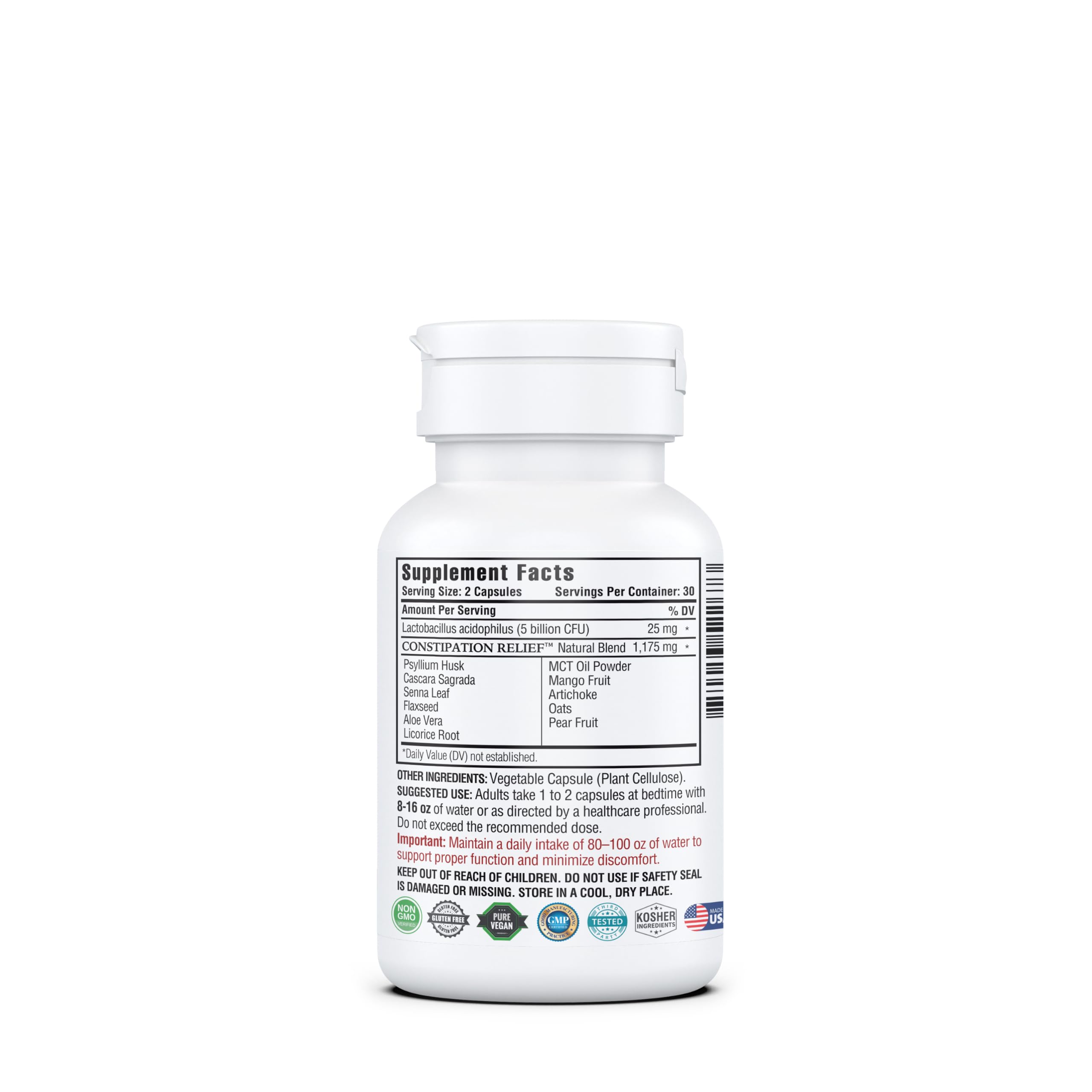 KAPPA NUTRITION Constipation Relief Supplement – Gentle Colon Cleanse for Regularity & Gut Health – Non-Habit Forming Formula with Fiber, Herbs & Probiotics (60 Count) — Amazon image 11