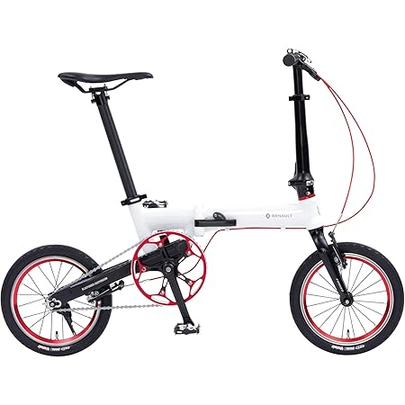 Amazon ルノー Renault 軽量 コンパクト 7 5kg 14インチ エラストマサスペンション 折りたたみ自転車 Ultra Light 7 Next ホワイト アルミフレーム 52t 11t 1299 ルノー Renault 折りたたみ自転車