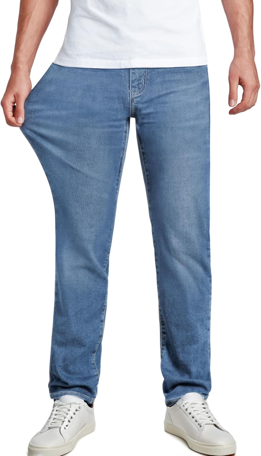 JMIERR Men's Stretch Jeans Regular Fit Straight Leg Casual Denim Pants