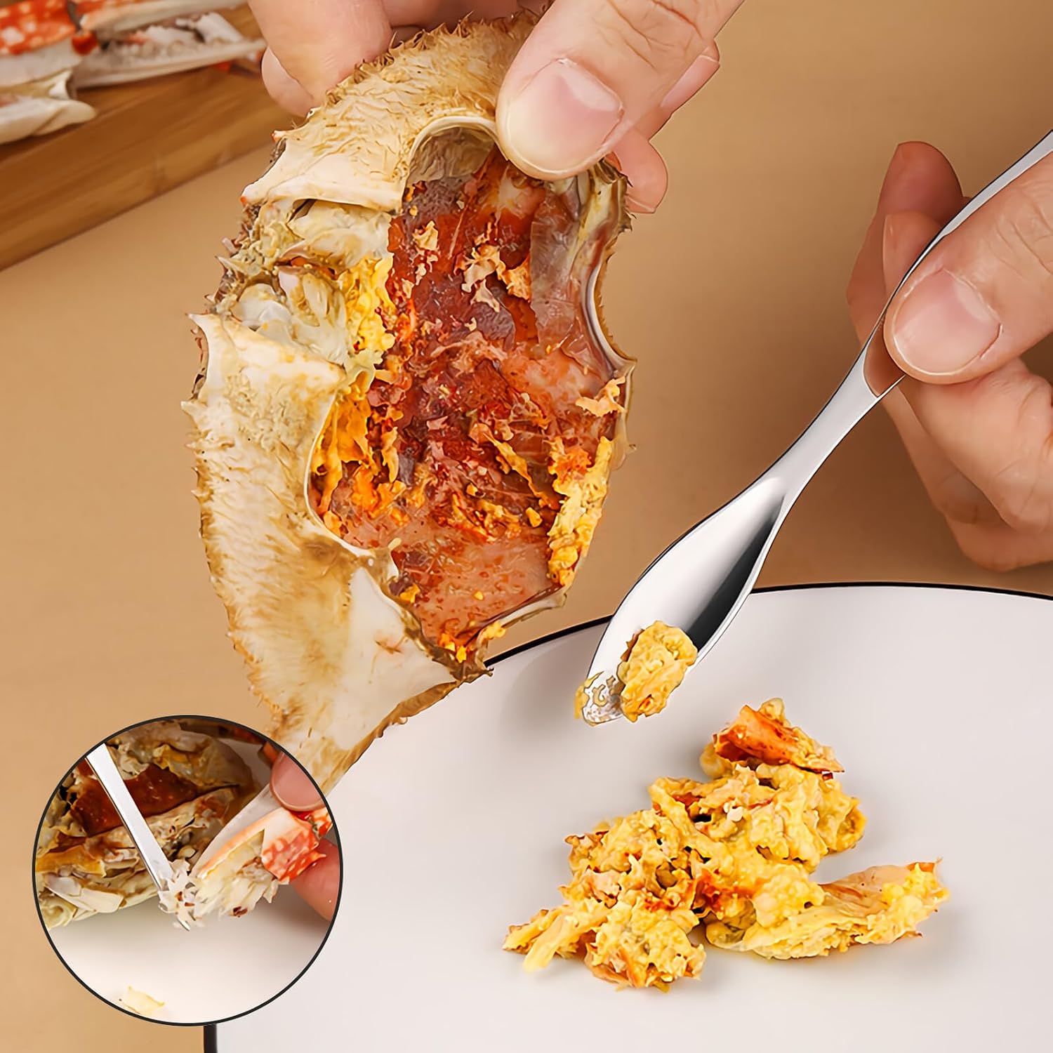 Stainless Steel 304 Multifunctional Crab Eating Tools Set, 3pcs Seafood Pliers and Claw Opener Kitchen Gadget for Home Crab and Lobster Dining