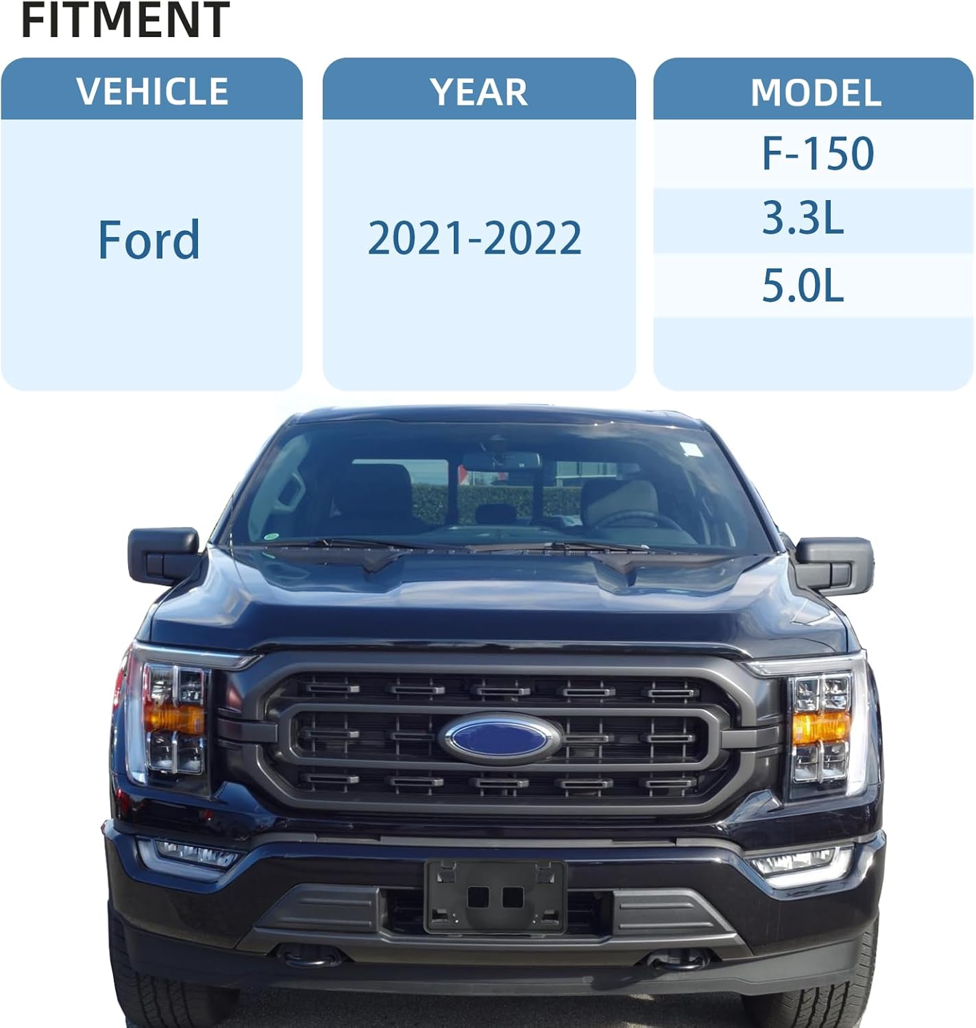 Replacement for Front Bumper License Plate Frame Bracket 2021 2022 2023 Ford F150 ML3Z-17A385-AB FO1068185 ONLY for 3.3L 5.0L