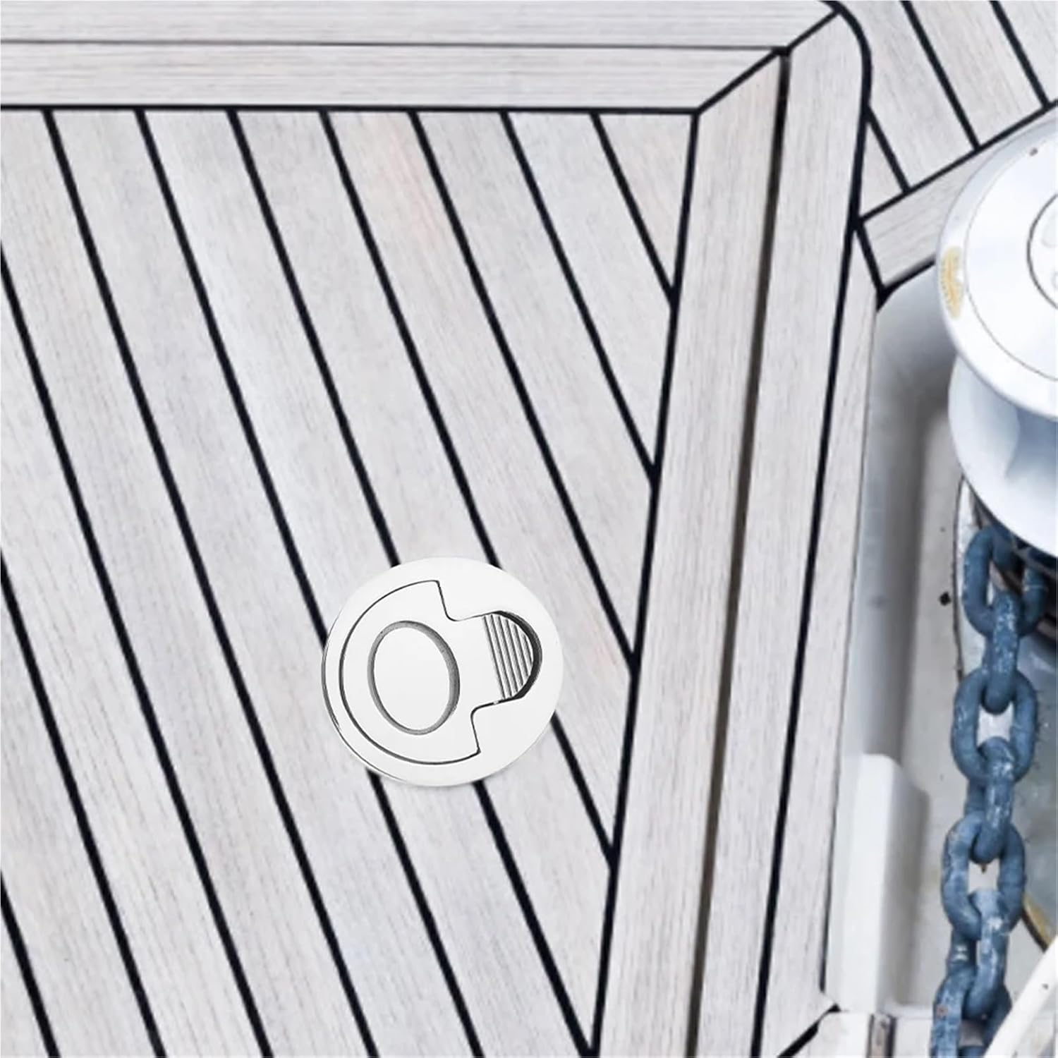 2pcs Boat Deck Hardware Stainless Steel Pull Handle Hidden Latch Turning Lock Lift Hatch Cover Flush Locker Floor Locks
