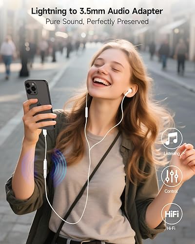 Miniatura 7 de [Apple MFi Certified] 2 Pack Lightning to 3.5 mm Headphone Jack Adapter, iPhone Aux Adapter Converter Dongle Audio Cable Compatible with iPhone 14