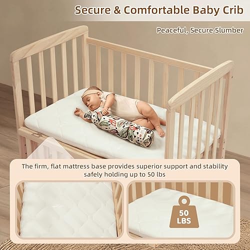 Miniatura 3 de Mini cuna convertible  Moisés portátil con colchón incluido, cuna de bebé de 3 alturas con lado que se abre para habitación pequeña y recién nacidos