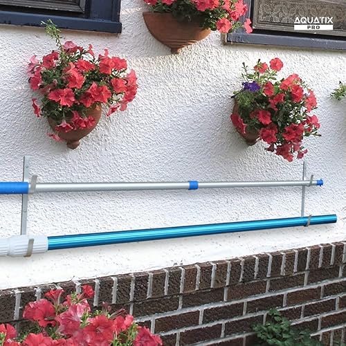 Miniatura 8 de Aquatix Pro Poste de piscina 12 pies grosor comercial fuerte potencia de sujeción poste telescópico de aluminio extensible de 3 secciones de 4 a 12