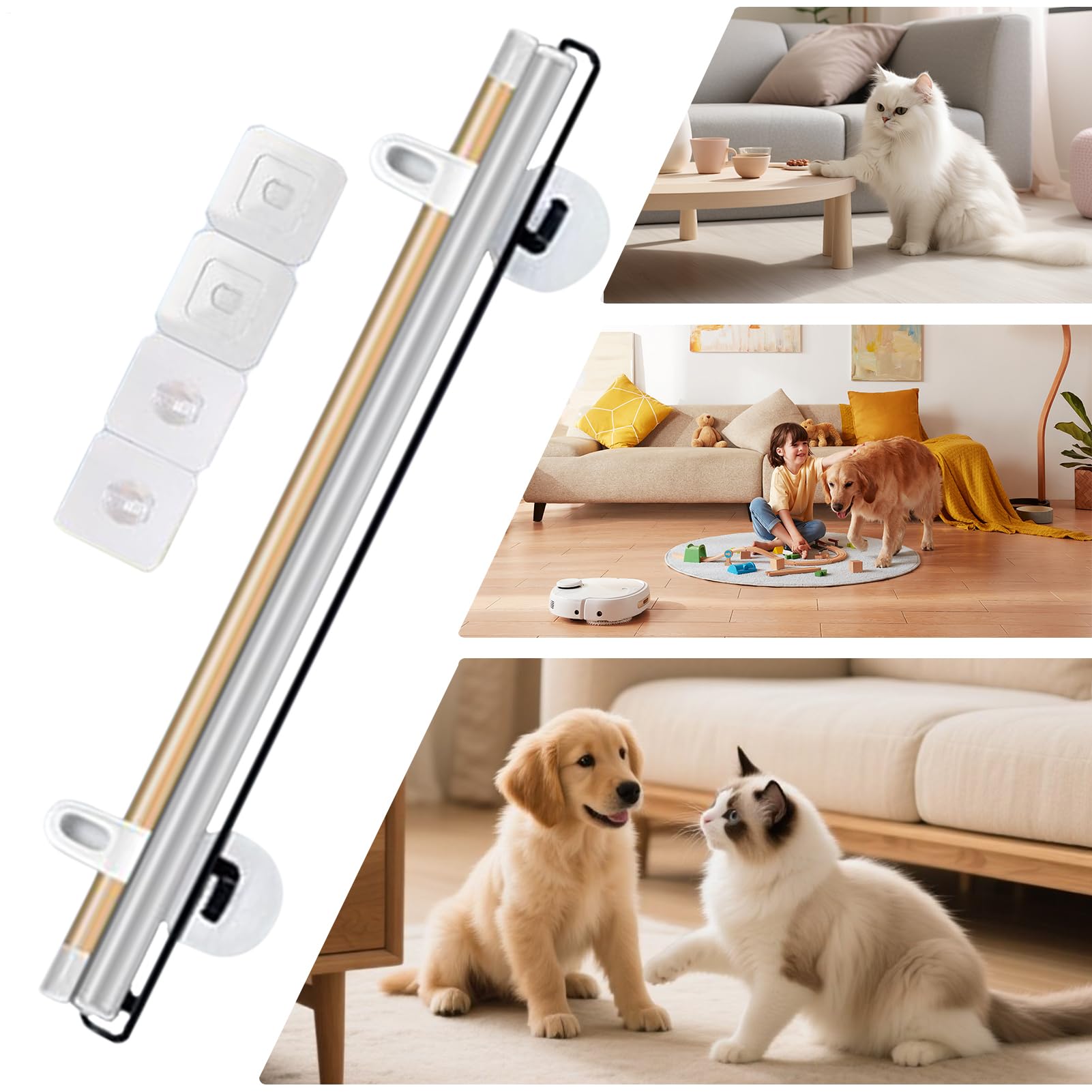 Barrera Para Perros Retráctil Para Cachorros Para Escaleras | Barrera De Seguridad Transparente Y Alta Para Mascotas Gatos Pasillo Niños Cocina Salón Jardín Terraza