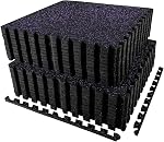 AIRHOP 0.56in Épaisseur 48 Mats d'équipement d'exercice, 12 Tuiles haut en caoutchouc amélioré avec haute densité EVA Mousse, Grand Puzzle Interlocking Gym Planchers pour la gymnastique à domicile, l'entraînement de poids lourd, 24 x 24in