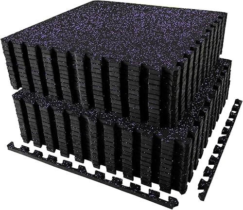 Miniatura 11 de AIRHOP - Alfombras de 0,56 pulgadas de grosor para equipos de ejercicio de 24 pies cuadrados, 6 piezas de goma mejorada con parte superior de goma