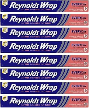 Reynolds Wrap Aluminum Foil 30 Sq Ft, Pack of 8
