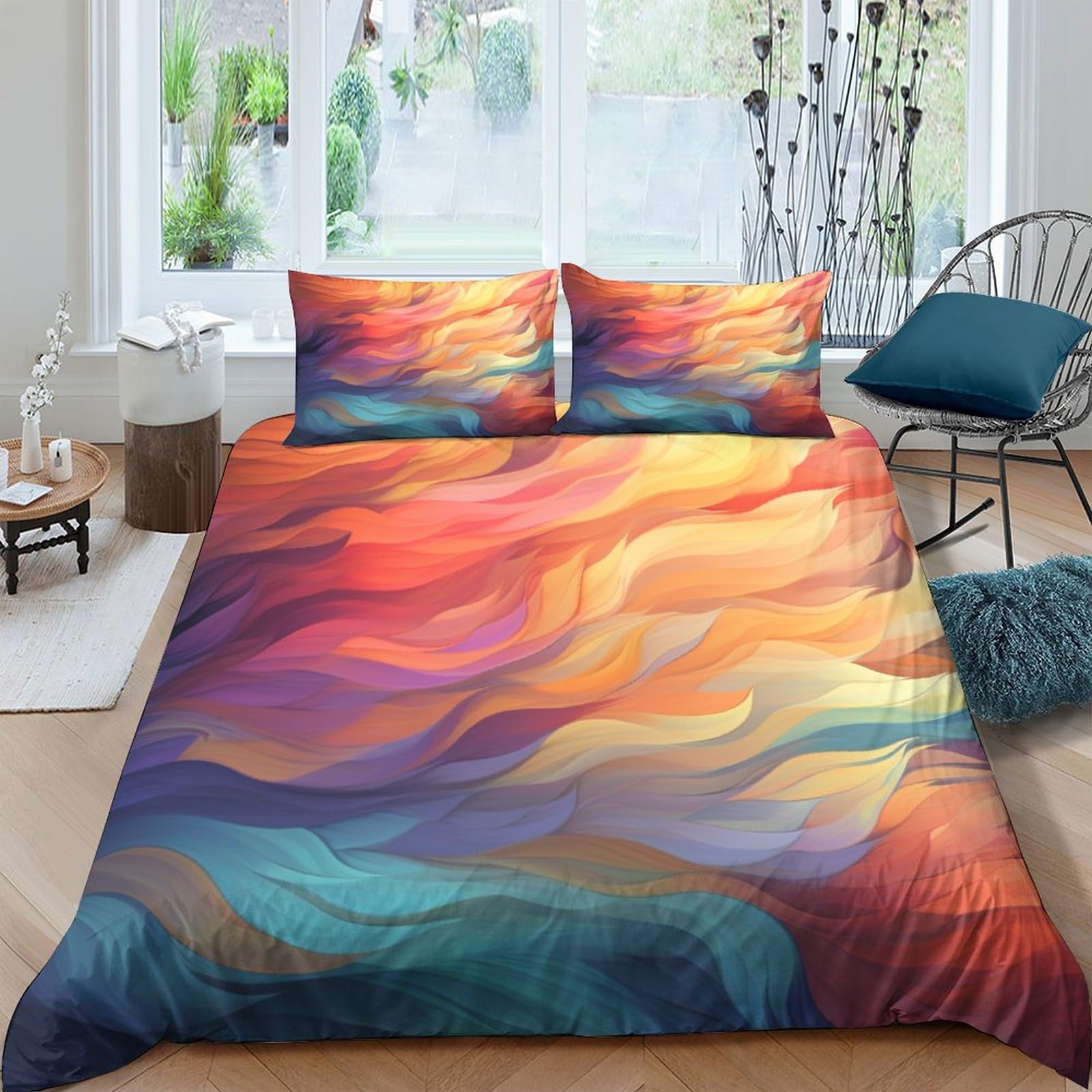 Housse de couette fermeture éclair 200x200 pour un lit double facile à border et sans plis