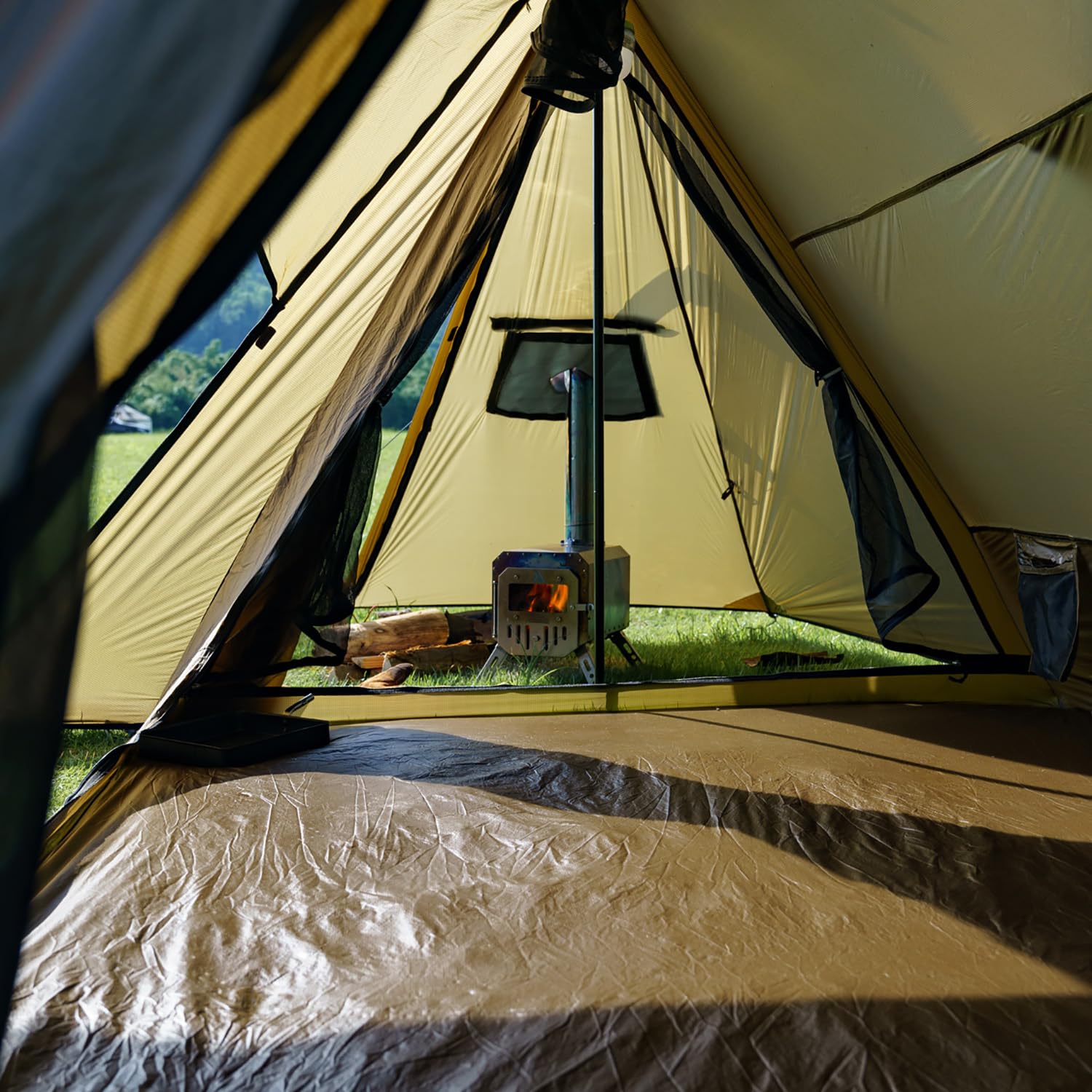 POMOLY Stovehut 20D Tente Ultra légère, Camping extérieur Tente Chaude