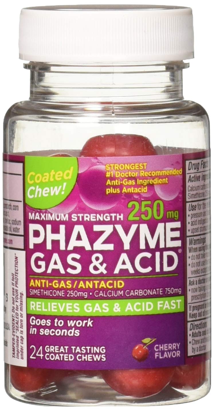 Phazyme Gas and Acid Relief Chewable, 250 mg 24 ct, Pack