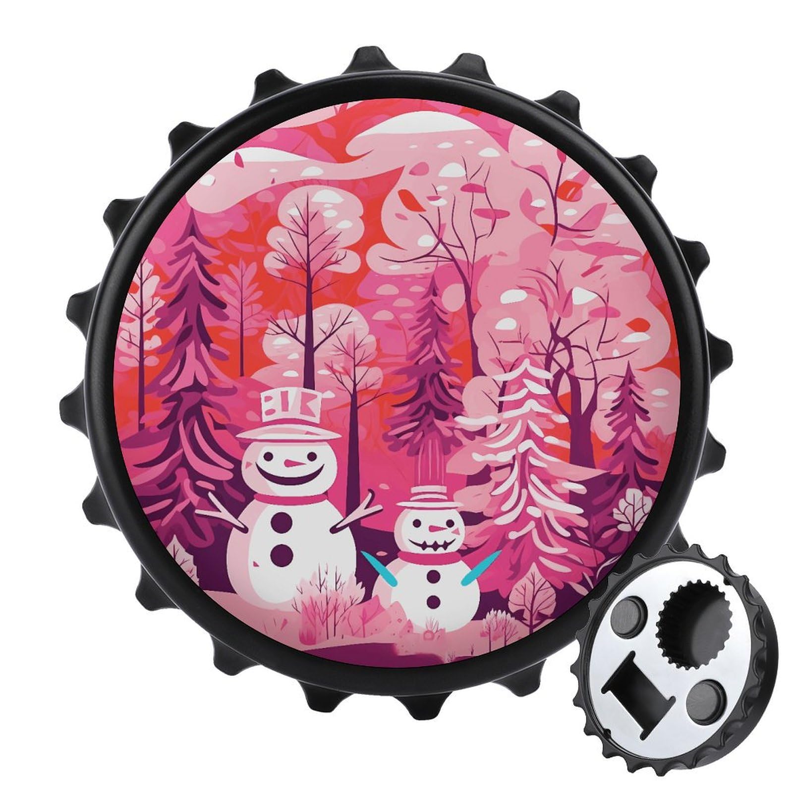 Aimants de réfrigérateur bonhomme de neige et décapsuleur de cuisine