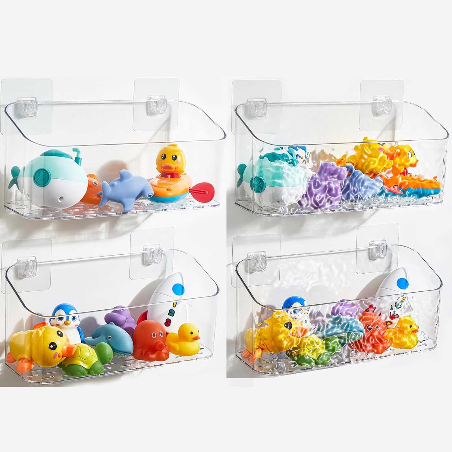 UNIKON Bath Toy Storage Holder Bathtub Toy Organizer Large Capacity Shower Caddy for Bathroom 4 Pack
