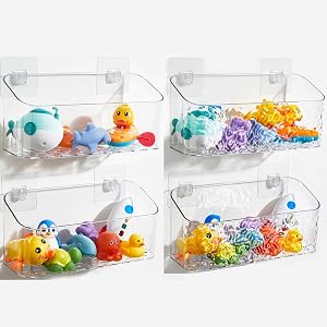 UNIKON Bath Toy Storage Holder Bathtub Toy Organizer Large Capacity Shower Caddy for Bathroom 4 Pack