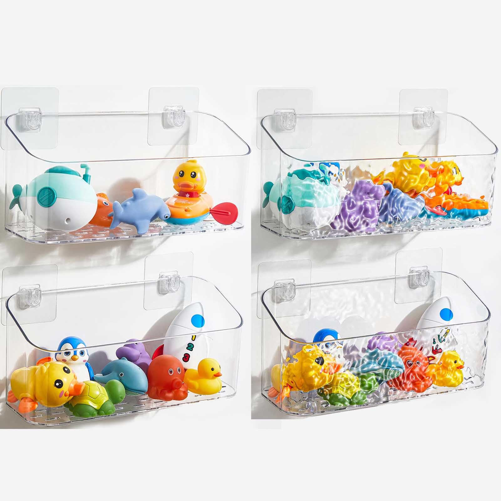 UNIKON Bath Toy Storage Holder Bathtub Toy Organizer Large Capacity Shower Caddy for Bathroom 4 Pack