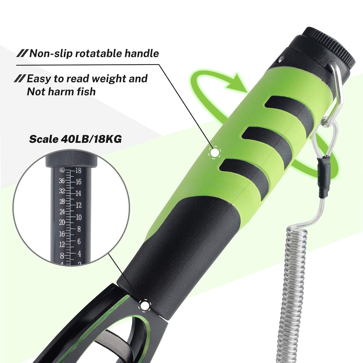 Night Cat Fish Lip Gripper With Scale 2 in 1 Aluminum Alloy Grabber Professional Fishing Tool Kit for Men