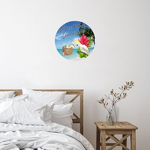 Miniatura 3 de It's 5 O'Clock Somewhere - Adhesivo decorativo para pared, diseño de pájaro, verano, coco, decoración del hogar