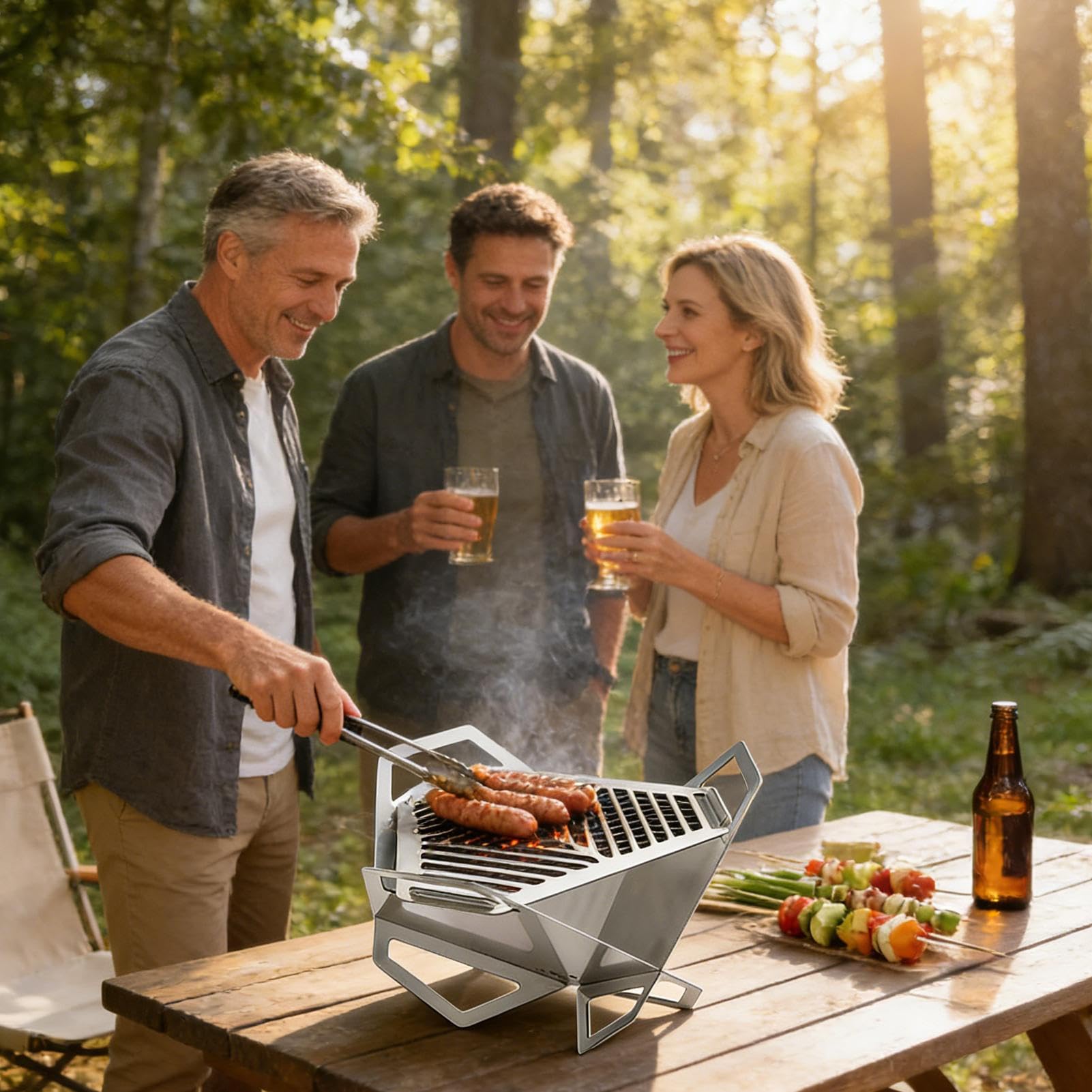 Braciere Portatile Da Campeggio Riscaldatore Pieghevole Portatile | Focolare da Esterno Ripiegabile per Giardino Terrazzo Cortile Barbecue Party con e Adulti