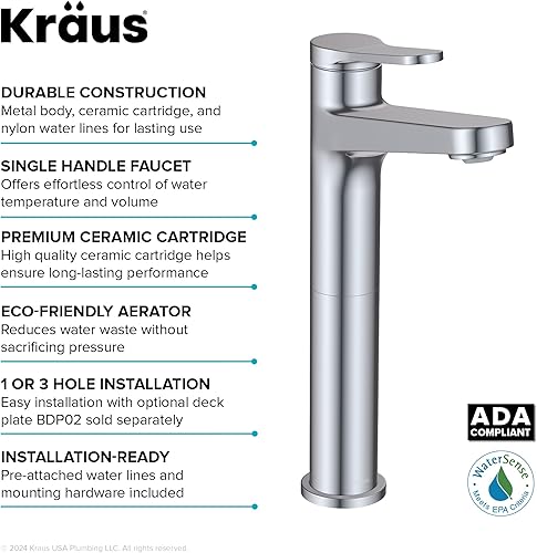 Miniatura 100 de KRAUS Indy - Grifo de baño con sensor sin contacto con caja de control y mezclador de temperatura en acero inoxidable sin manchas, KSB-10001SFS