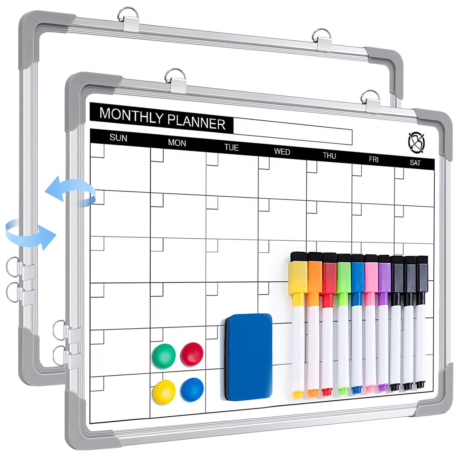 Lavagna Magnetica Calendario 30x40 Cm – Doppio Lato, Da Parete O Da Tavolo, Per Pianificazioni, Appunti E Promemoria