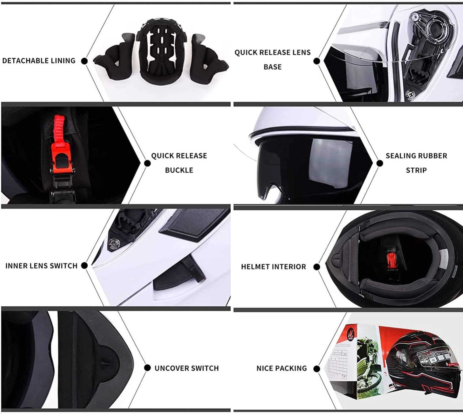 Bluetooth Opklapbare Modulaire Motorhelm ECE-Goedgekeurde